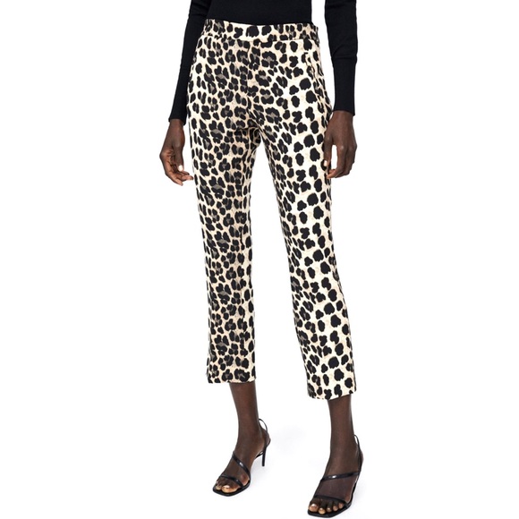 Zara Pants - Zara Leopard Print Cropped Pants